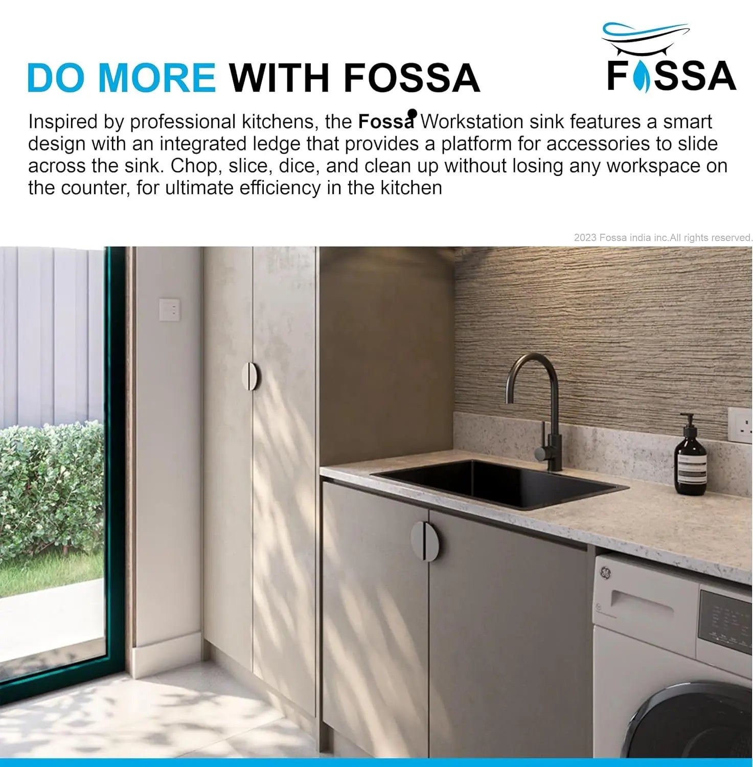 Fossa 27"x18"x10" Inch Single Bowl 304 Grade Stainless Steel Handmade Kitchen Sink-2
