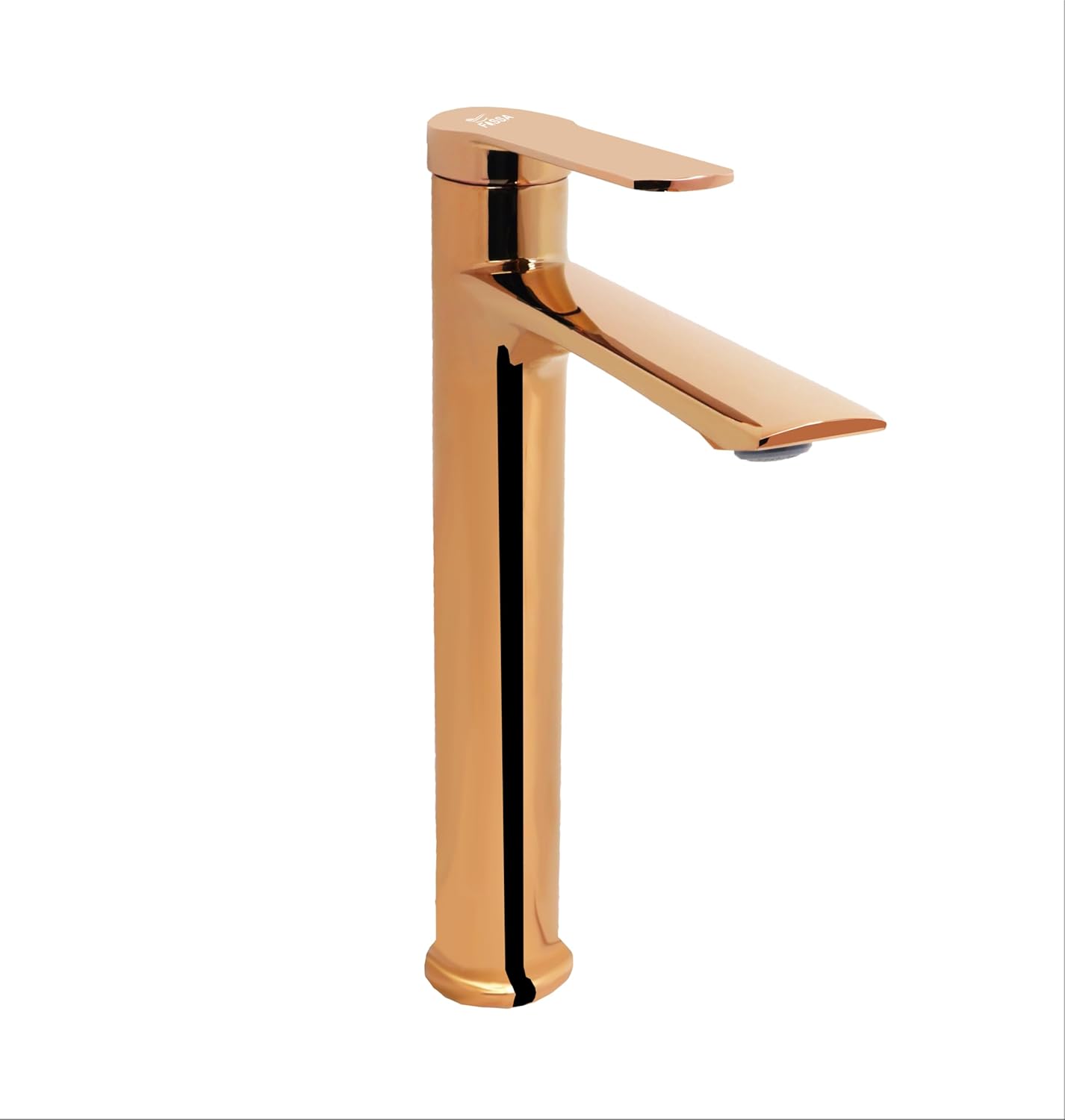 Fossa Olive Extended Body Brass Bathroom Sink Wash Basin Mixer Tap Single Handle Hot & Cold Lavatory Sink Faucet for Living Room & Bathrooms (Rose Gold)-0