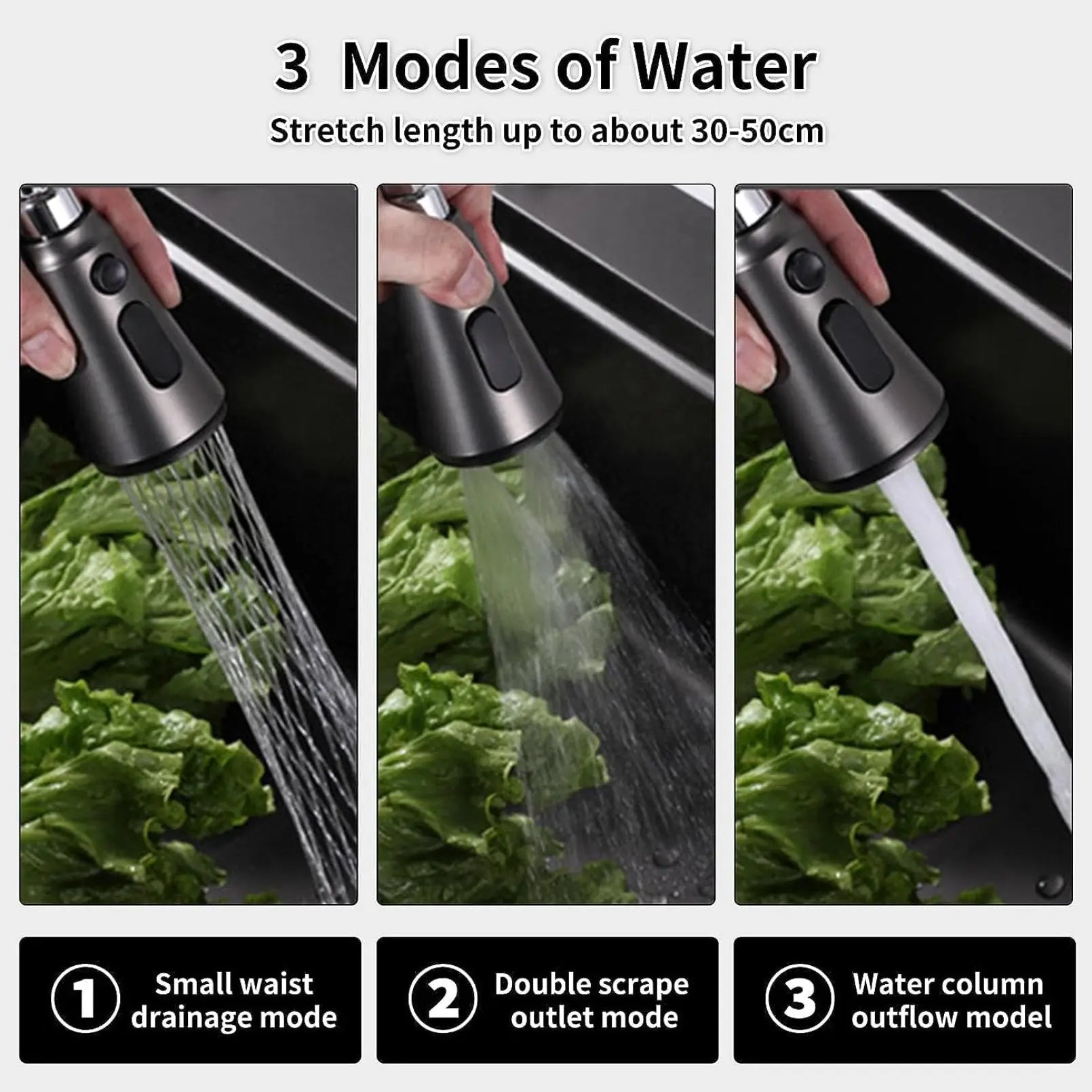 Fossa 24"x18"x10" inch Waterfall Premium Nano Kitchen Sink with Integrated  Pull Out Mixer Faucet & Complete Set-3