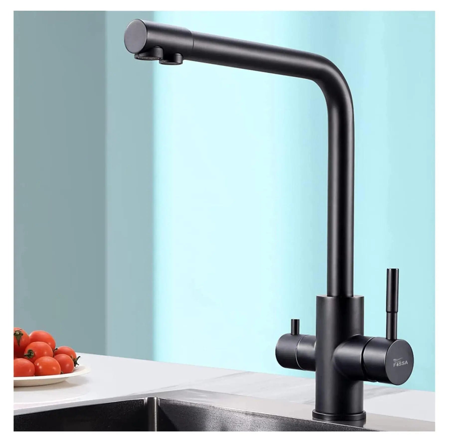 Fossa 3-Way Kitchen Tap, 360° Swivel, Kitchen Mixer Tap for, 3-in-1 High Pressure Tap, Drinking Tap with Hot & Cold Water-0