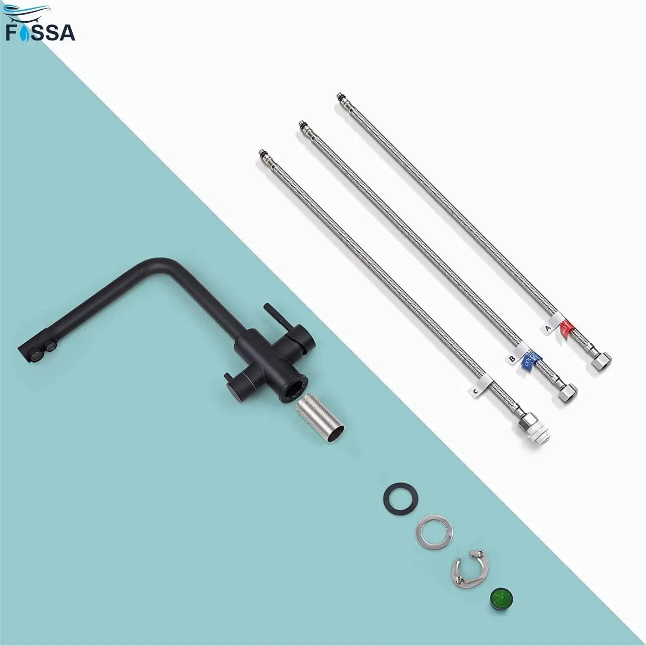 Fossa 3-Way Kitchen Tap, 360° Swivel, Kitchen Mixer Tap for, 3-in-1 High Pressure Tap, Drinking Tap with Hot & Cold Water-2