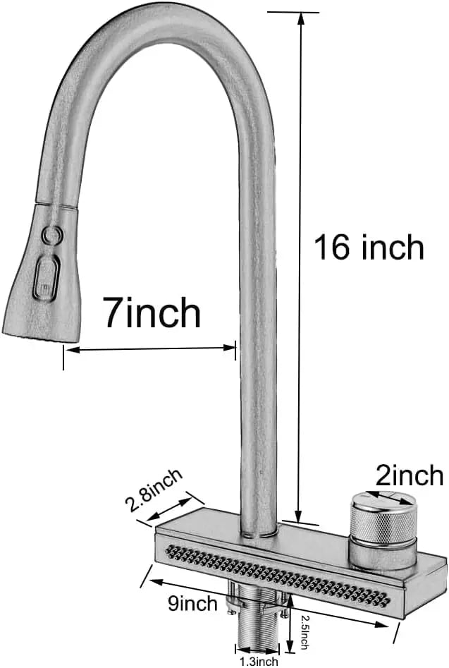 Wainfall Kitchen Sink Faucet Pull Out Four Water Outlet Modes Cold and Hot Can Rotate TAP ( Grey )-1