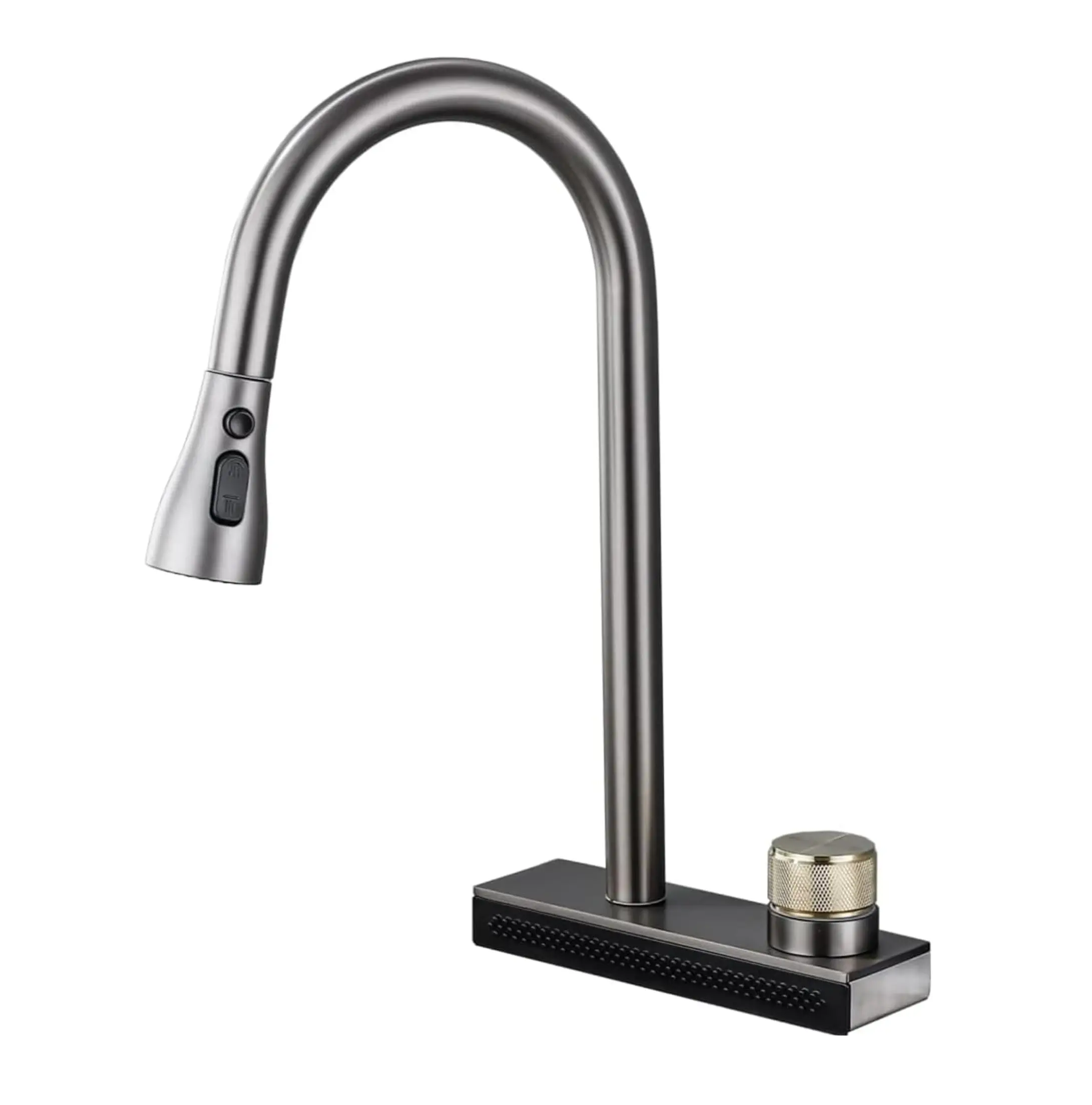 Wainfall Kitchen Sink Faucet Pull Out Four Water Outlet Modes Cold and Hot Can Rotate TAP ( Grey )-0
