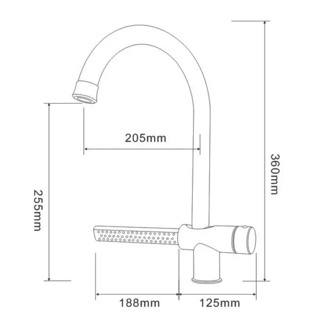 Fossa Kitchen faucets with Waterfall Shower Stainless Steel Single Hole Hot and Cold Water Swivel Pull Down Kitchen Faucet-Grey Black-1