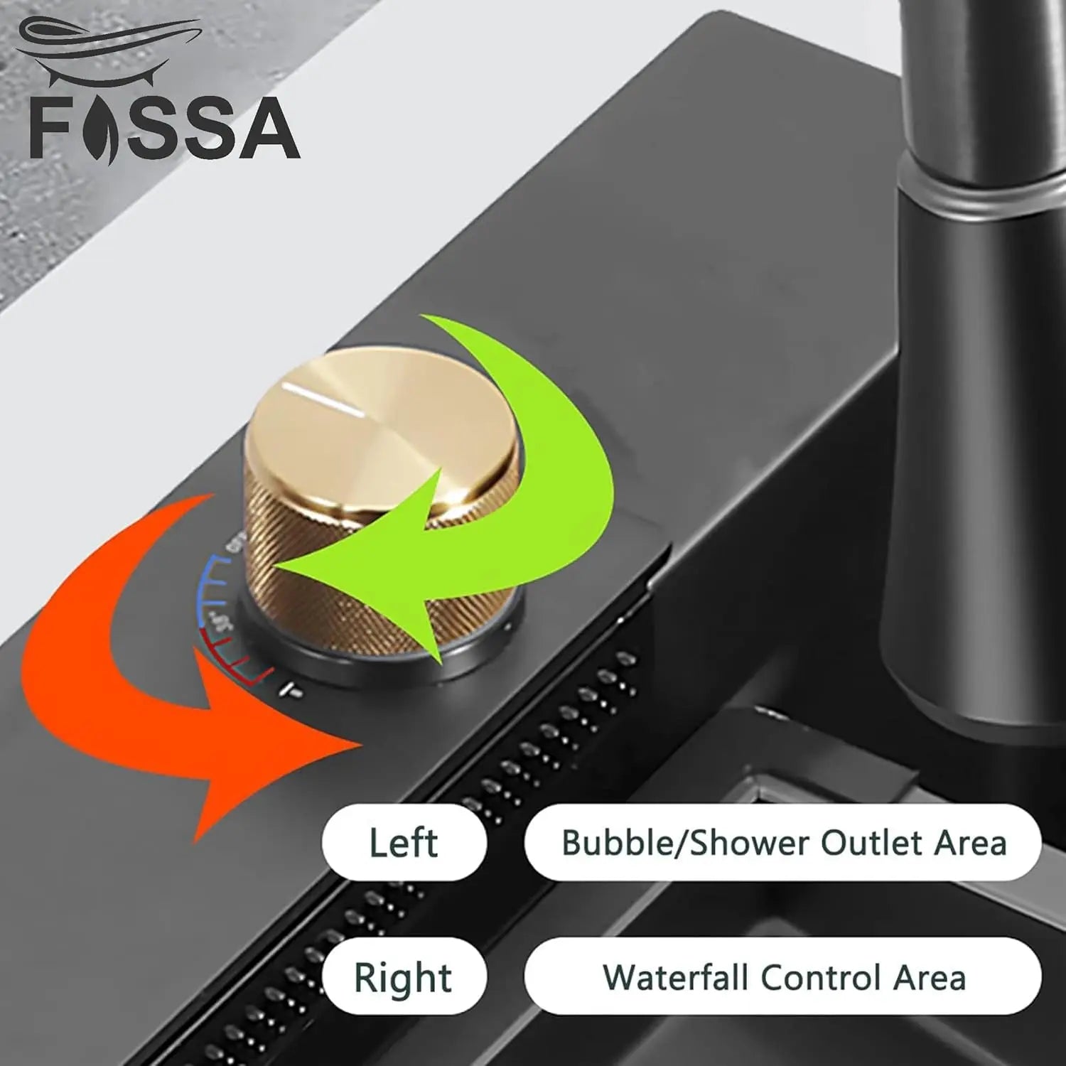 Fossa 37"x18"x10" inch Single Bowl Premium Stainless Steel Water Fall Kitchen Sink-2