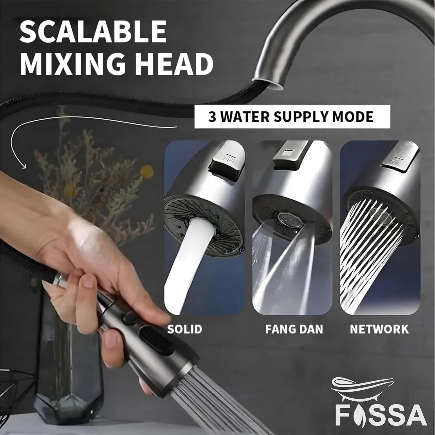Fossa 37"x18"x10" inch Single Bowl Premium Stainless Steel Water Fall Kitchen Sink-3
